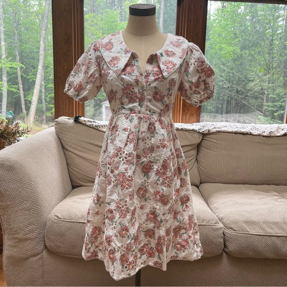 SALT Larchmont Chelsea Collar Eyelet Dress